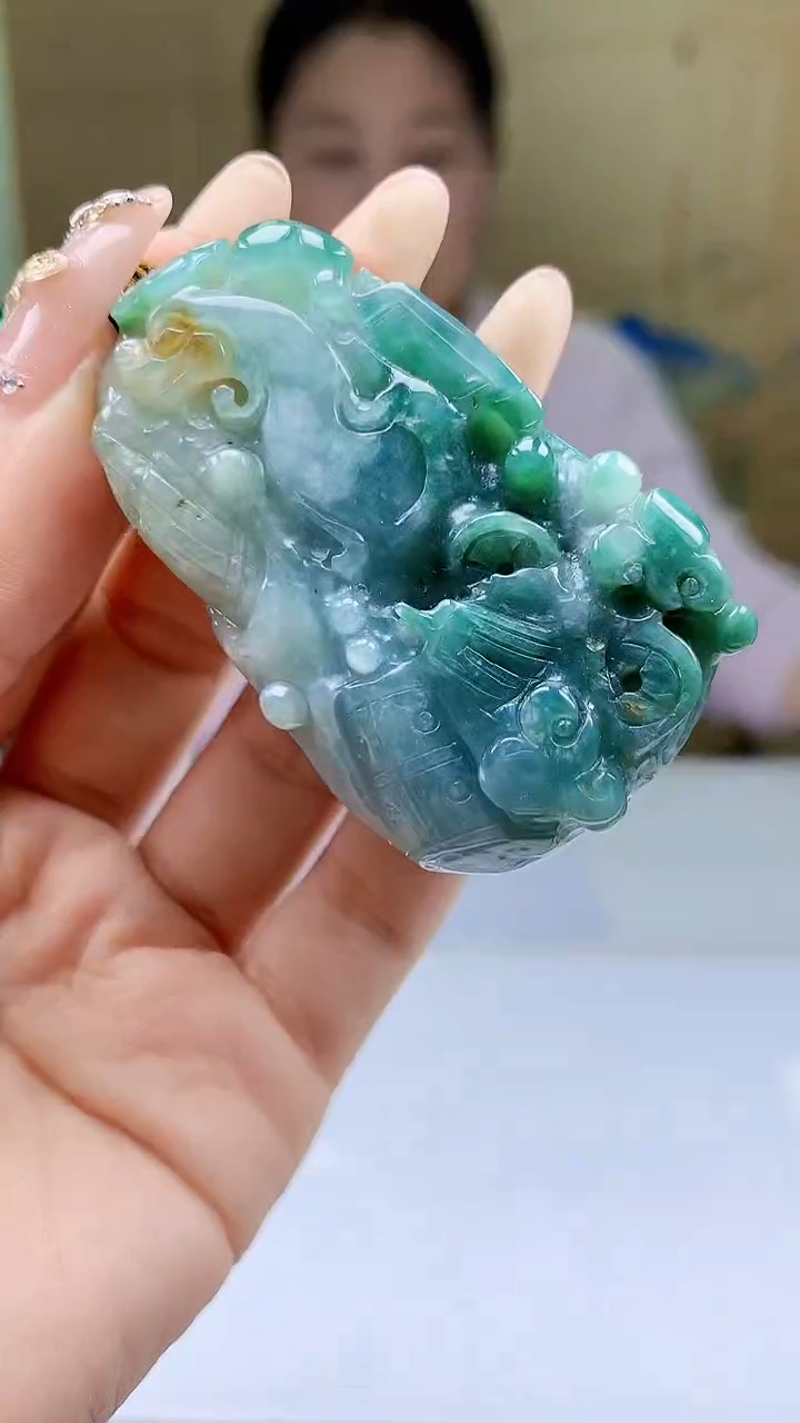 【闪购商品】定制翡翠未镶嵌4902ty-毛货挂件139