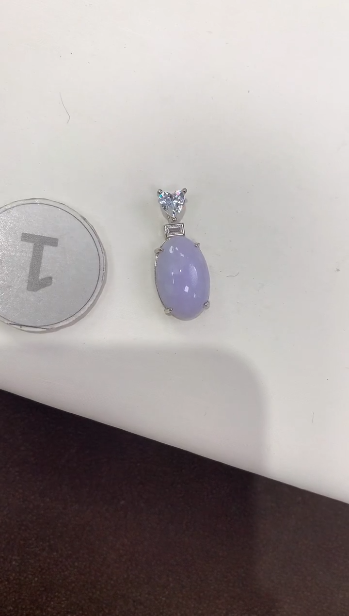 颈饰银S925镶嵌翡翠天然缅甸a货翡翠