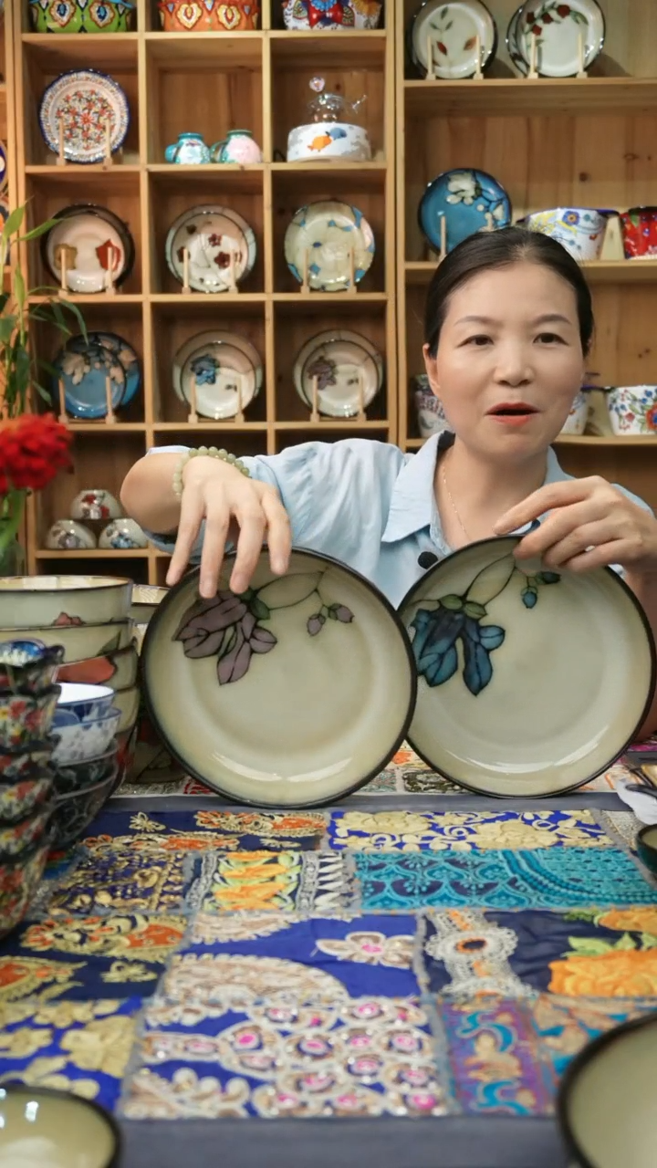 瓷片小可高温瓷餐具大深盘2只