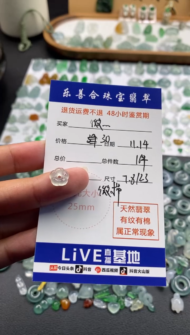 颈饰未镶嵌翡翠微*冰种花花