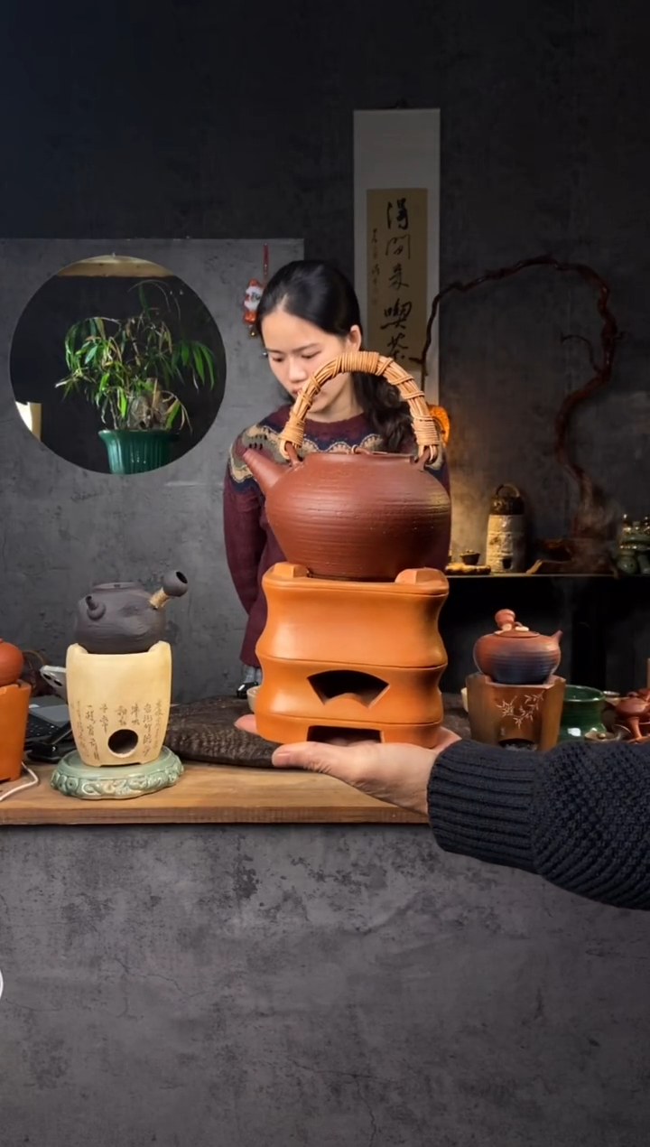 【闪购商品】全手工原矿潮州红泥副榜竹节炉一套