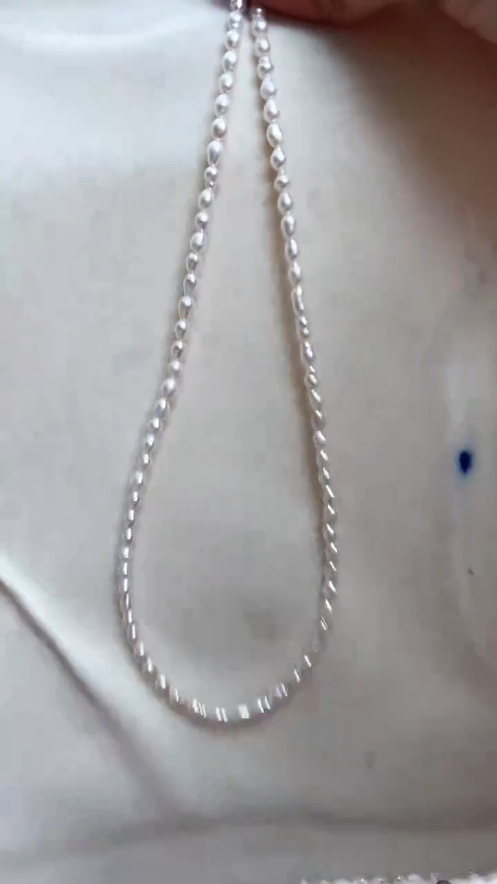 【闪购商品】淡水珍珠颈饰合金成品项链钛钢扣头