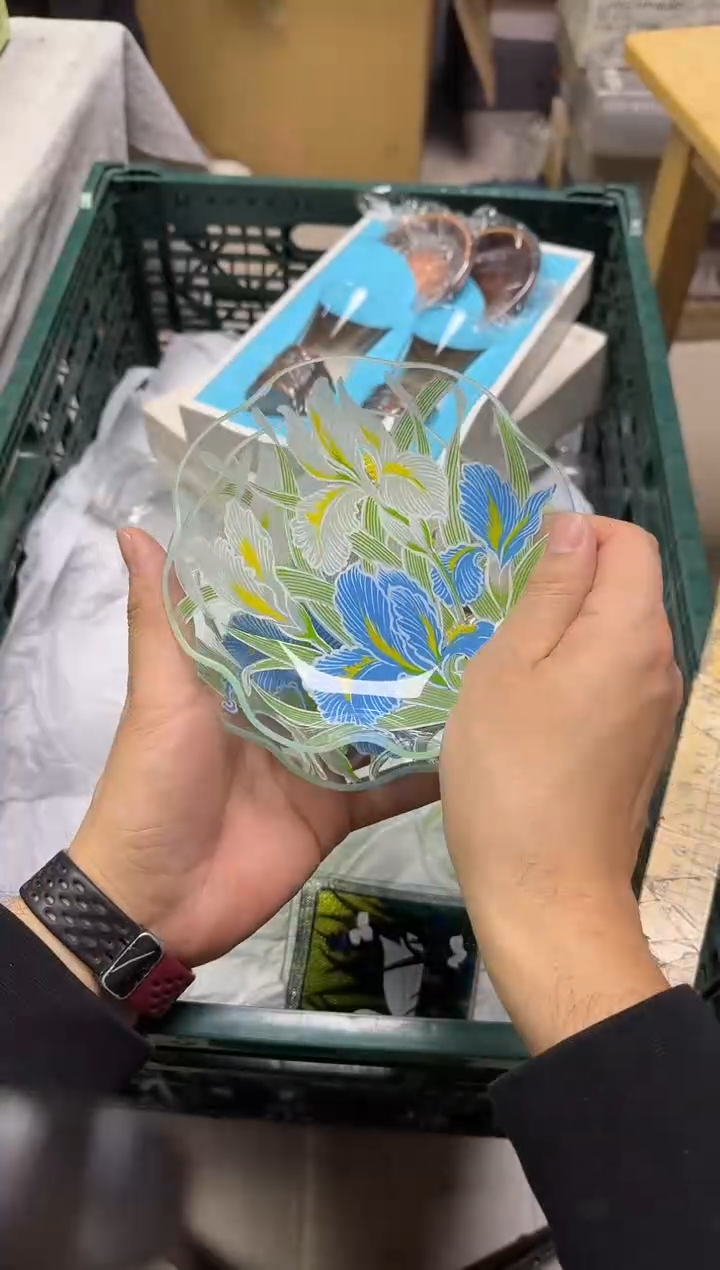 手工艺品玻璃马***狗3个056