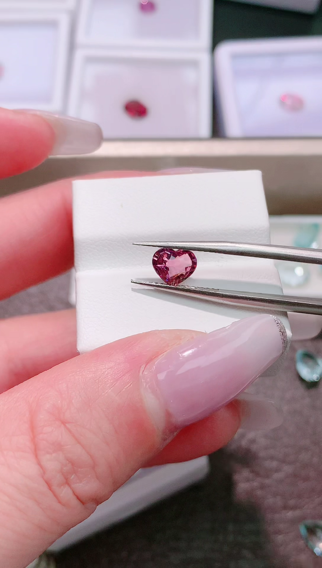 未镶嵌珠宝半成品碧玺坦桑尼亚碧玺天然爱心切0.88ct