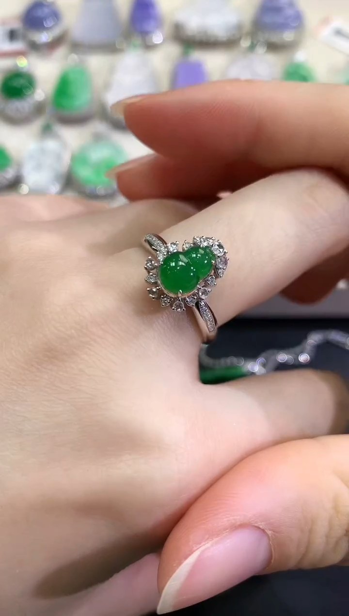 【闪购商品】翡翠戒指18K金镶嵌B99   多样性一件发货