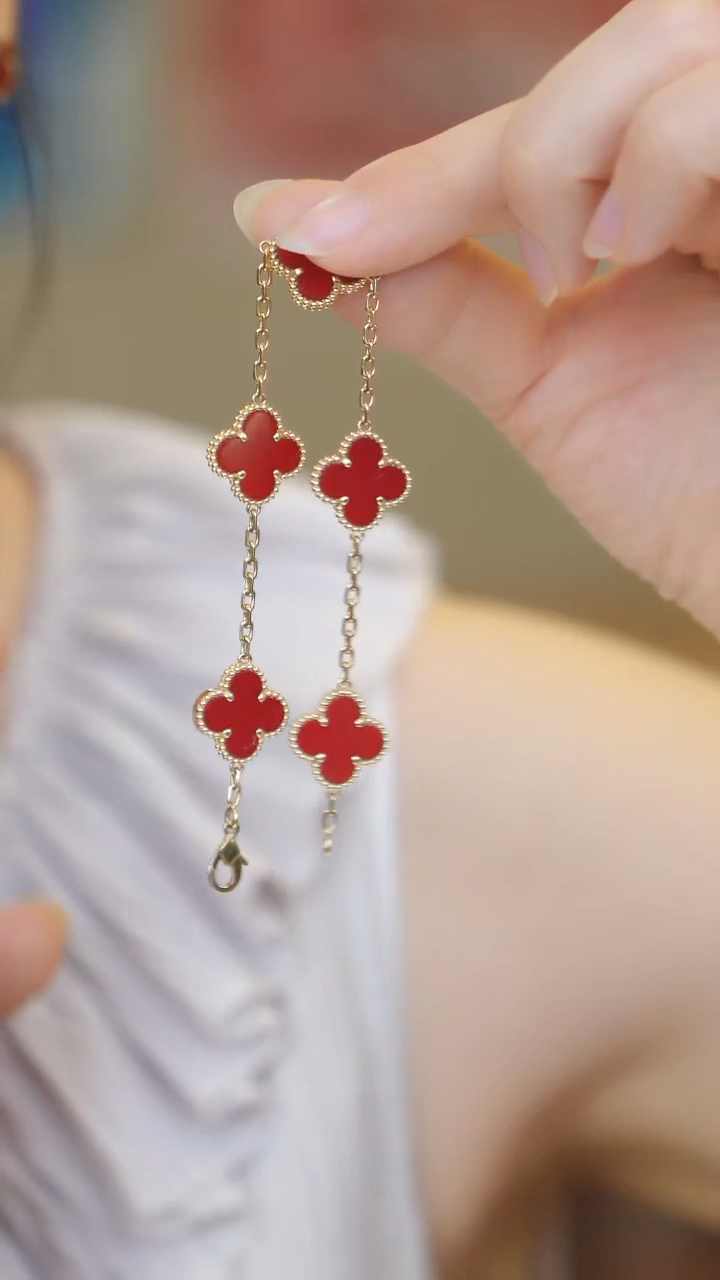 18K金镶嵌手链玛瑙/玉髓五花