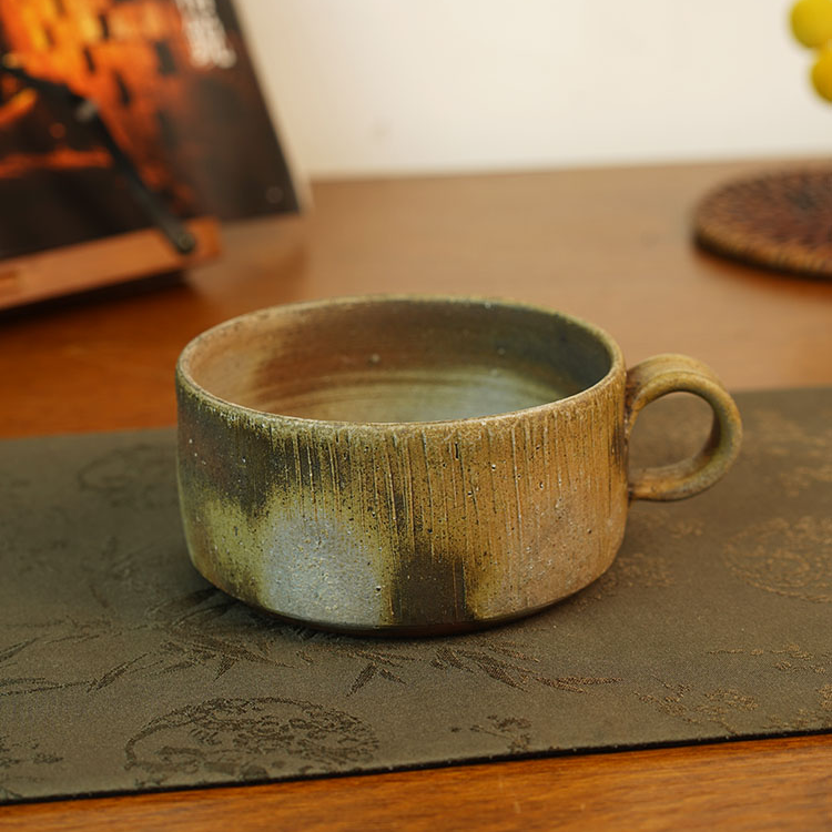 伊禾集物 日本备前烧藤原贤史作品 早餐杯 咖啡杯 757#