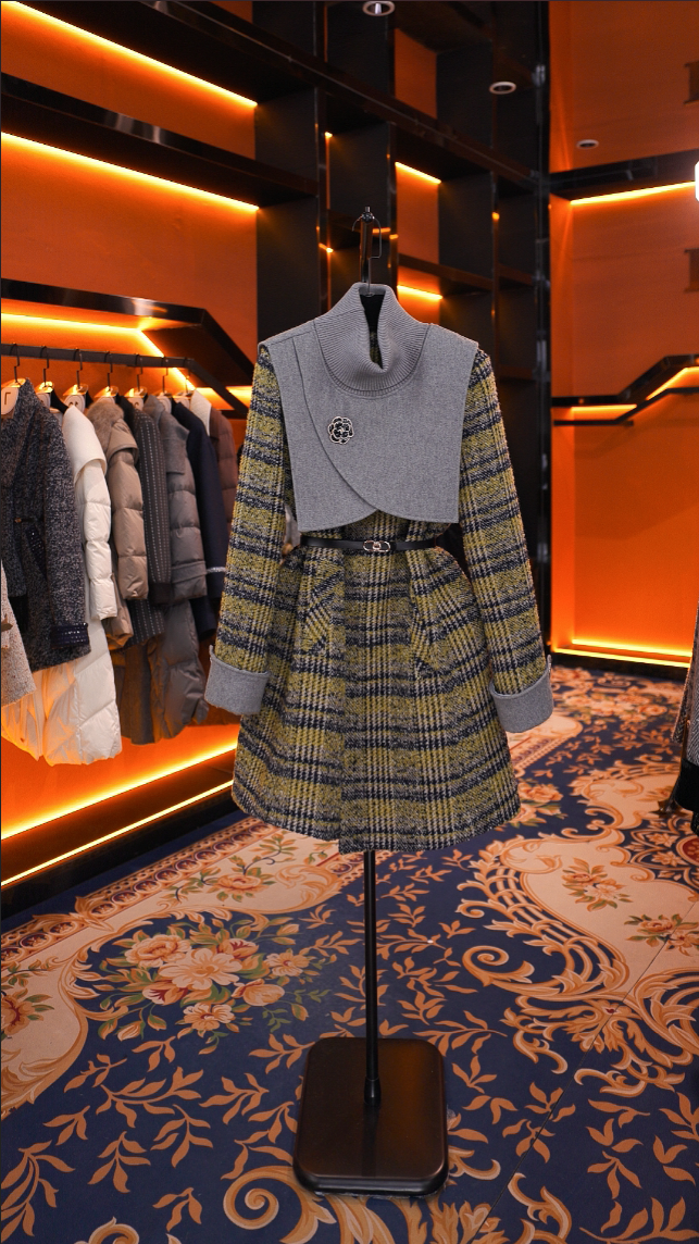 【青青专属】DT店新款时尚设计师感气质中长款外套DT6001