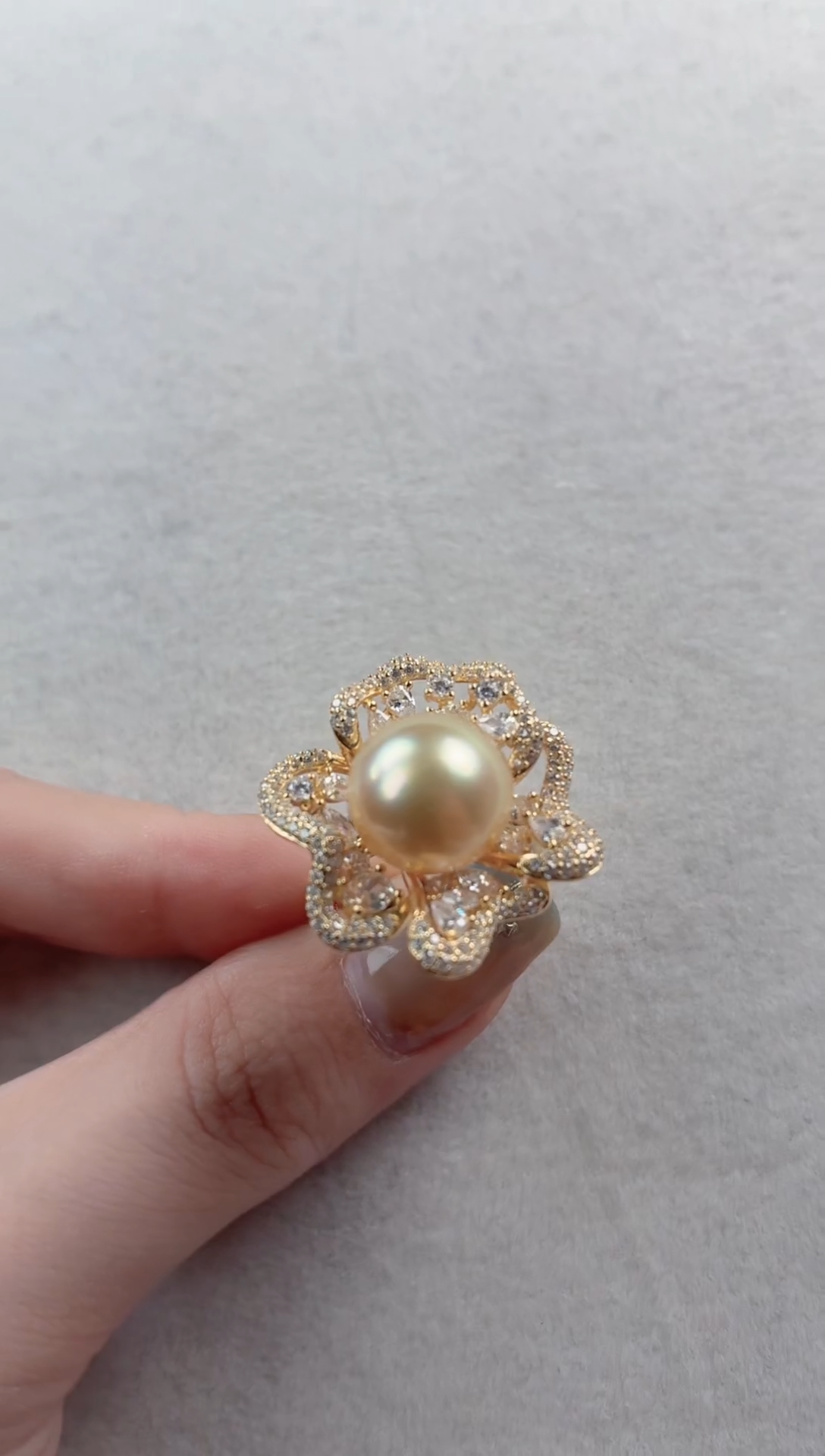 银S925镶嵌戒指海水珍珠x859