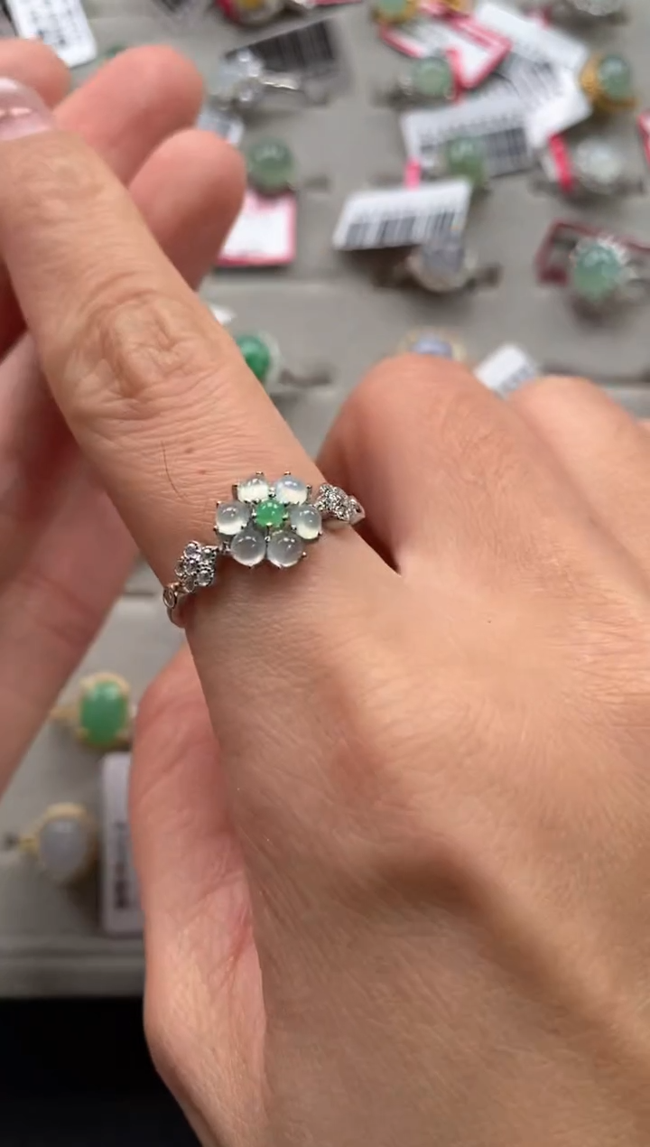 【闪购商品】翡翠戒指银S925镶嵌11111--2