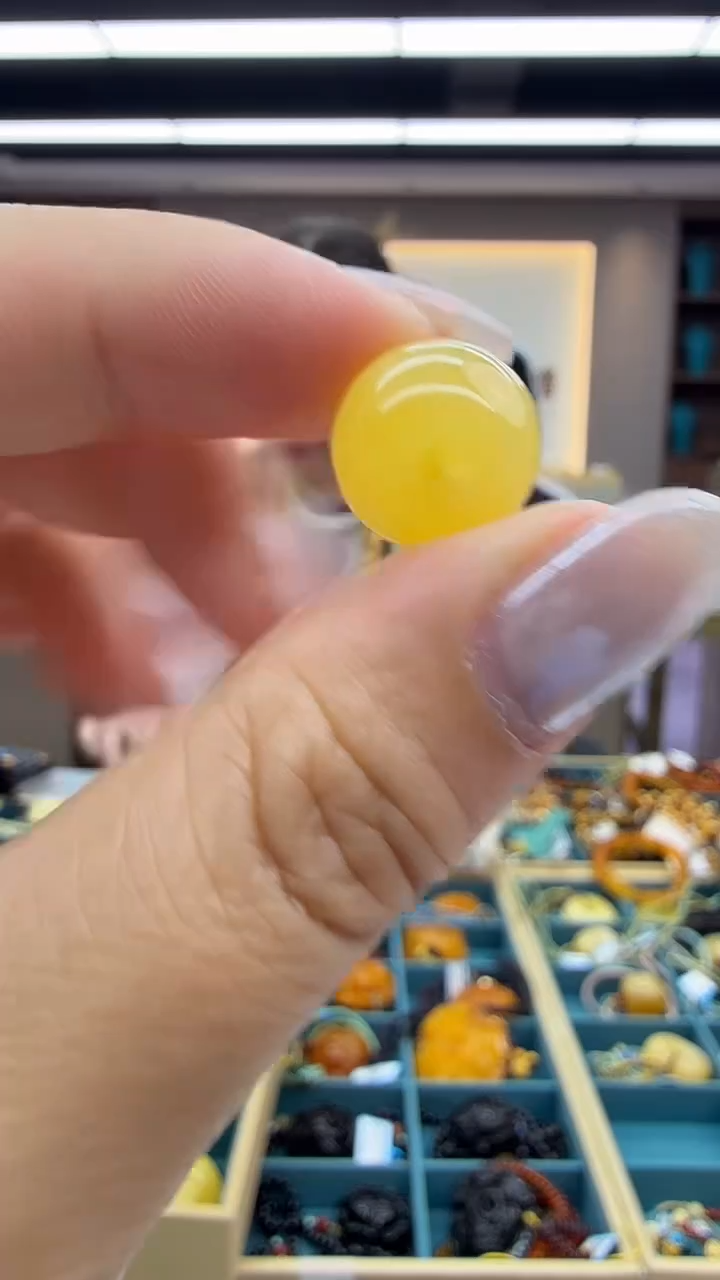 琥珀颈饰未镶嵌16秒拍号 假一罚三 13mm