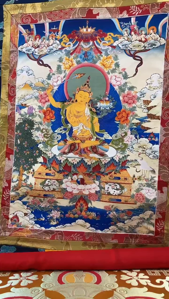 【闪购商品】卷轴画1.3蓝色水波  文殊 45  