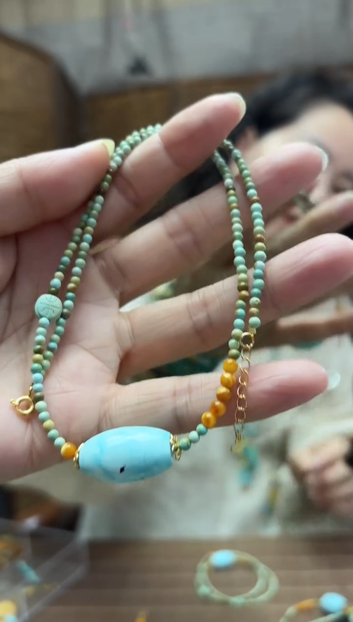 未镶嵌绿松石珠宝奇石项链