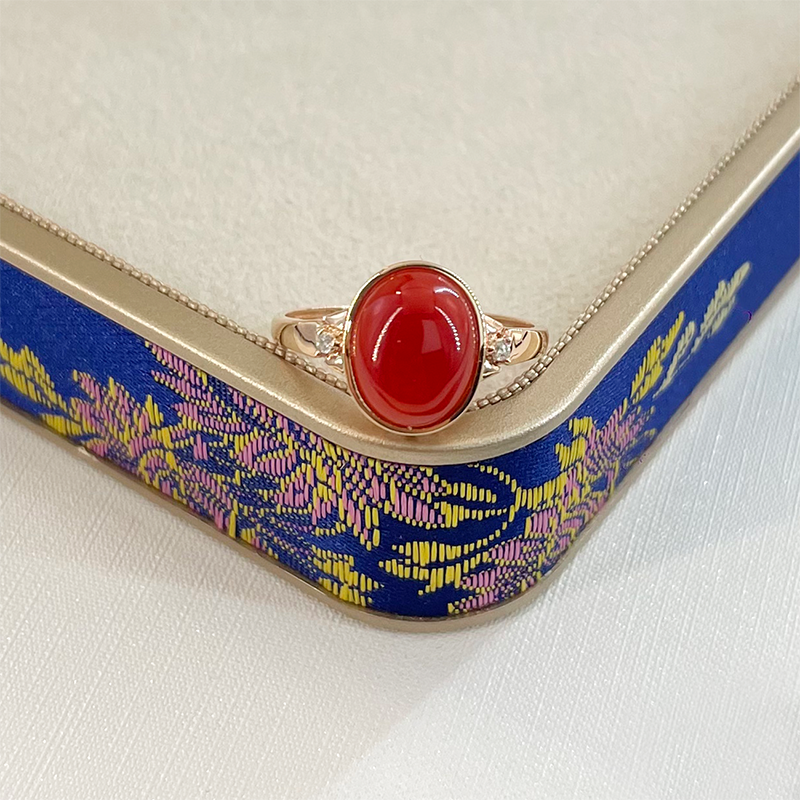 【珠宝嘉年华-央广】18K珊瑚蛋面戒指 XQ0088 多样性发货