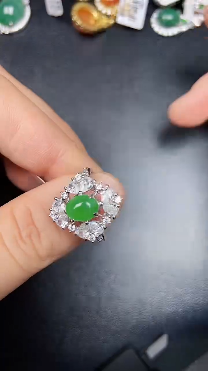 银S925镶嵌戒指翡翠2880