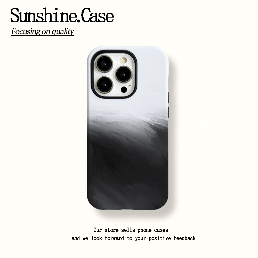 菲林二合一适用苹果华为vivo小米oppo手机壳黑白雾染