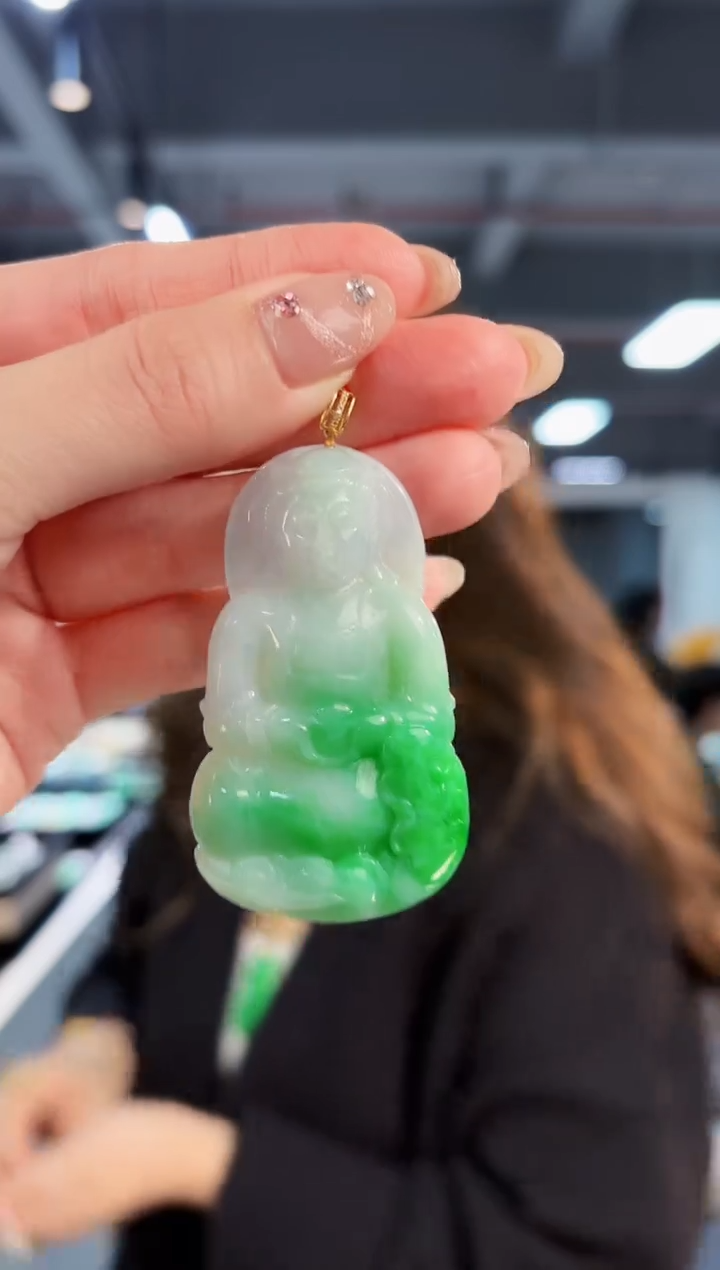 【闪购商品】翡翠颈饰18K金镶嵌缅料A货/支持复检/一件