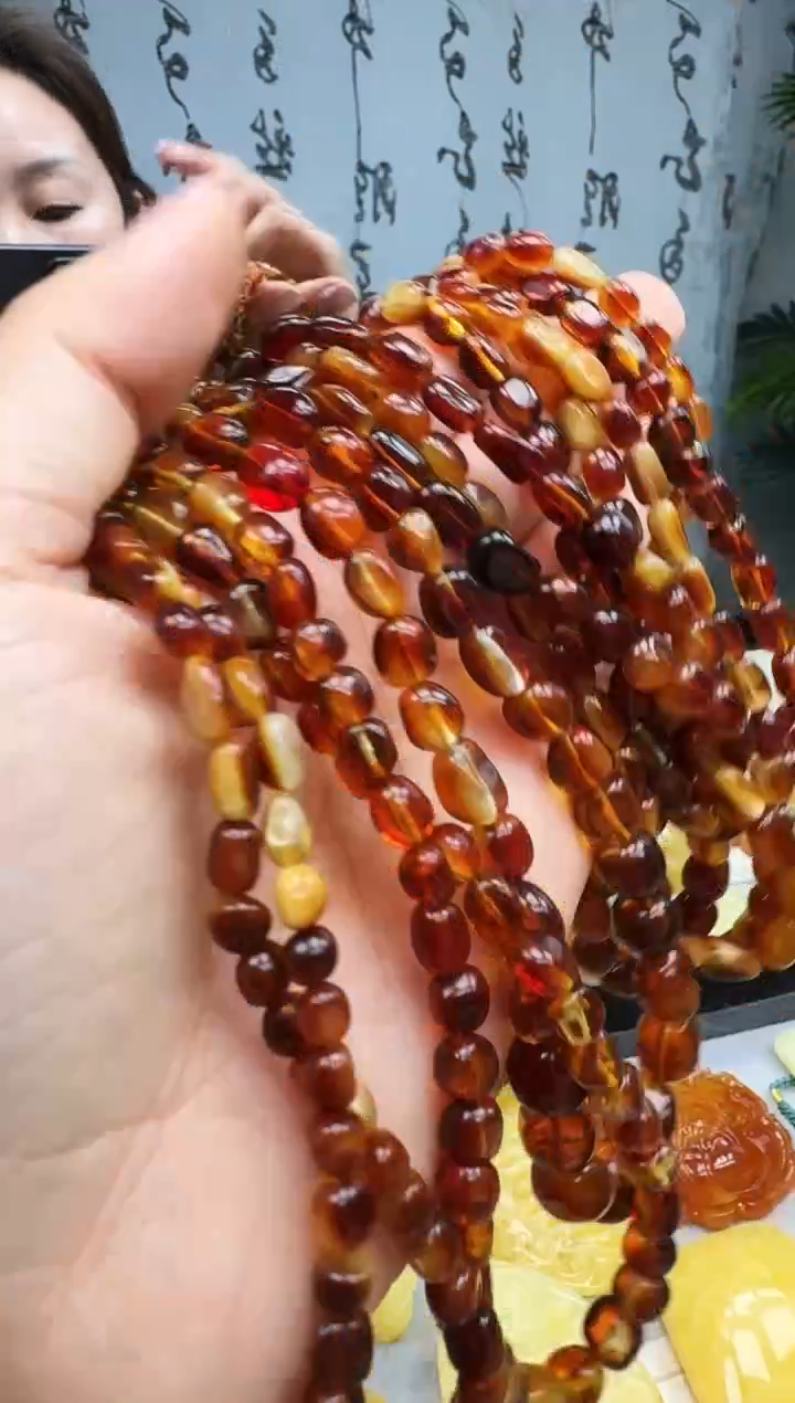 【闪购商品】琥珀裸石未镶嵌手机链   多样性发一