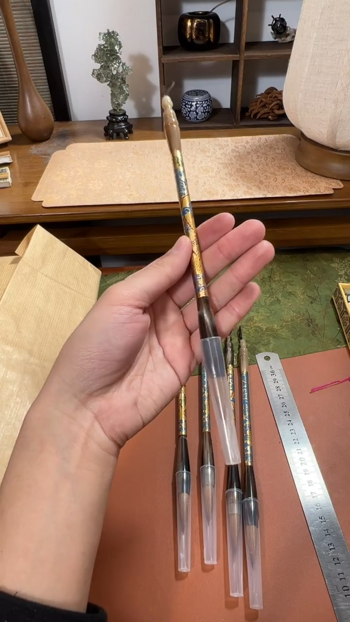 书法53号 景泰蓝狼毫毛笔 出锋3.2口径0.9/支