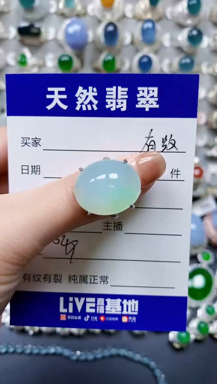 【闪购商品】翡翠戒指银S925镶嵌0649