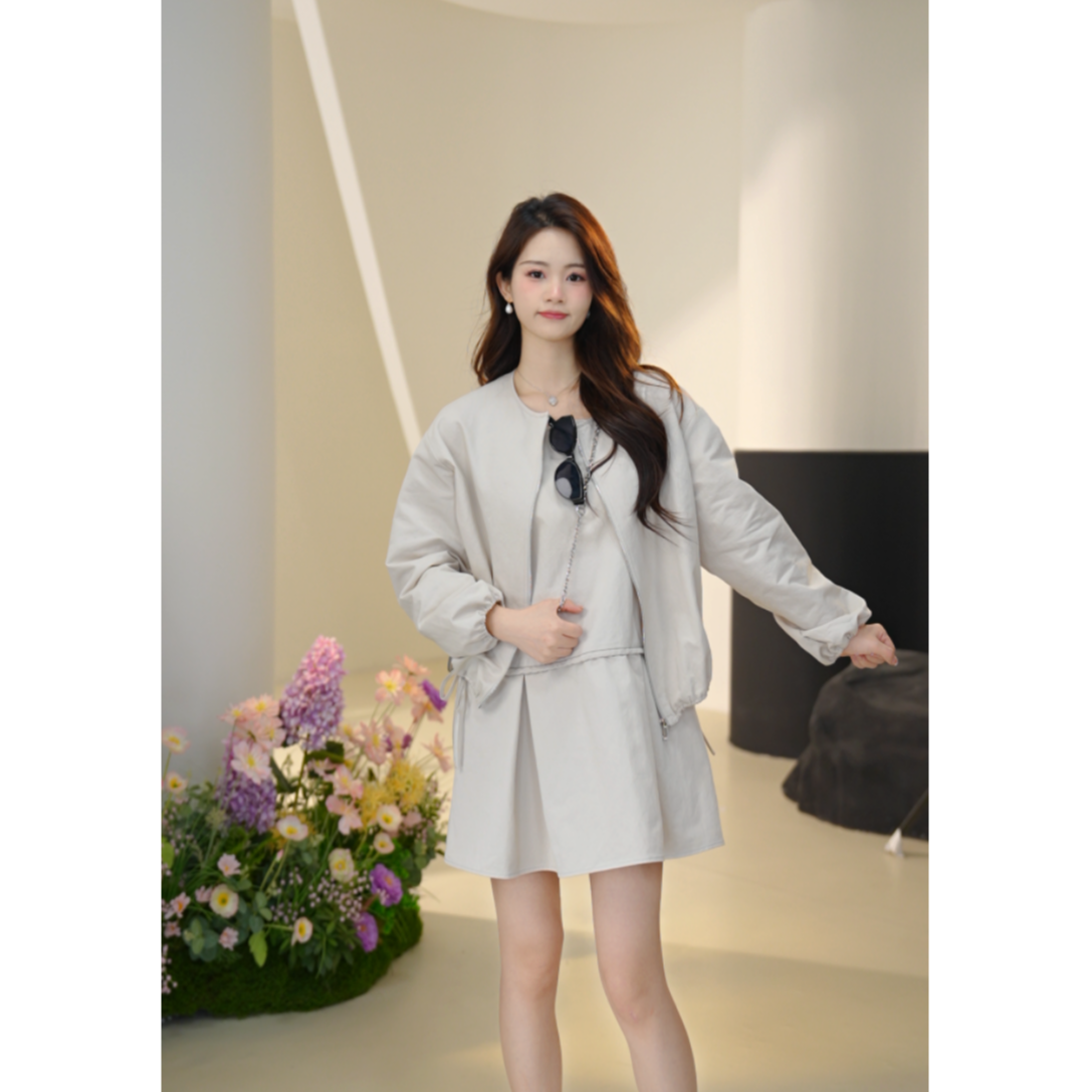 Basic House/百家好女春夏款小众设计感两件套装
