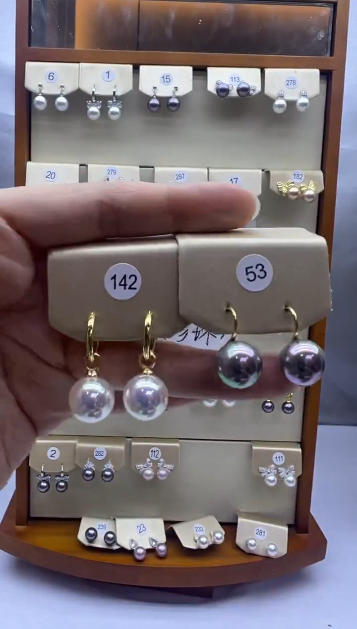 未镶嵌耳饰淡水珍珠53+142