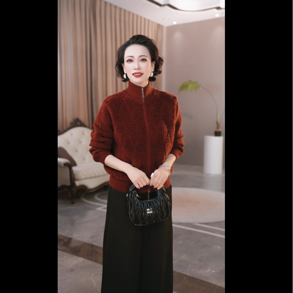 2025新款妈妈装冬装羊毛衫厚款百搭时尚气质长袖针织毛衣