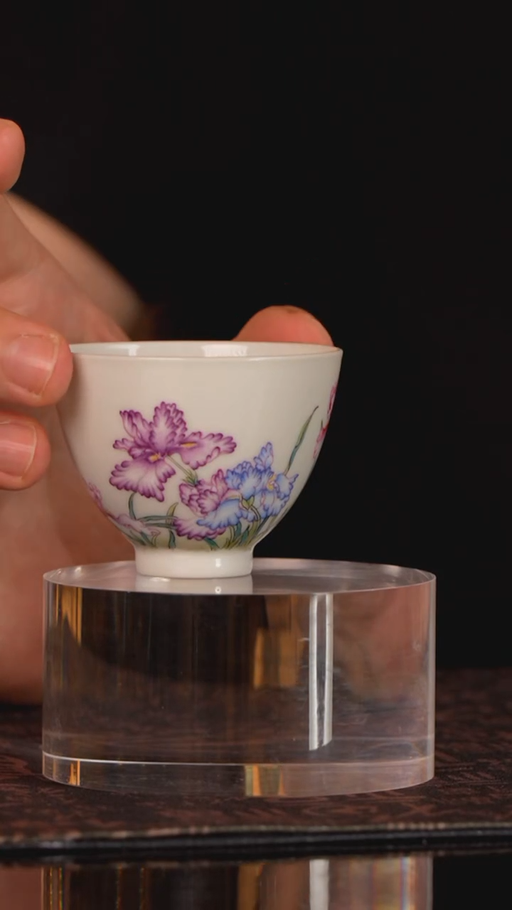 【瓷见如故】溢珍堂鸢尾花鸡心杯