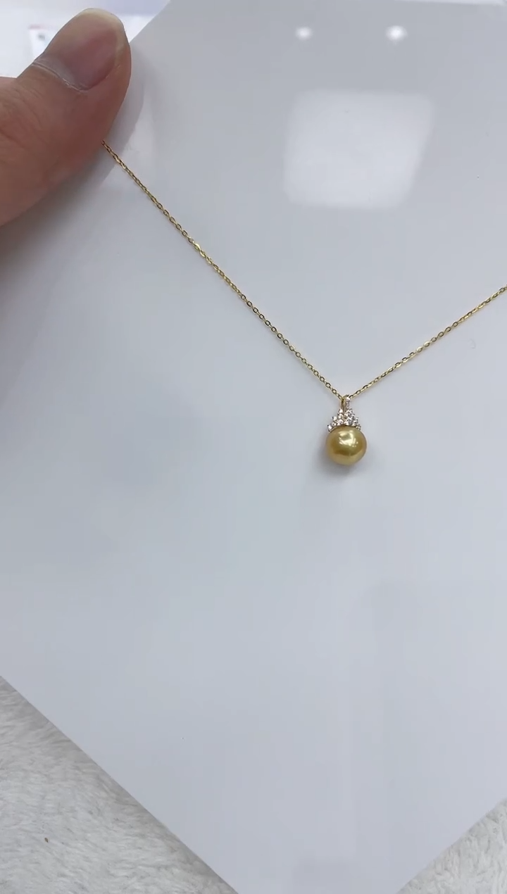 【闪购商品】海水珍珠吊坠(赠链)18K金镶嵌海水珍珠吊坠