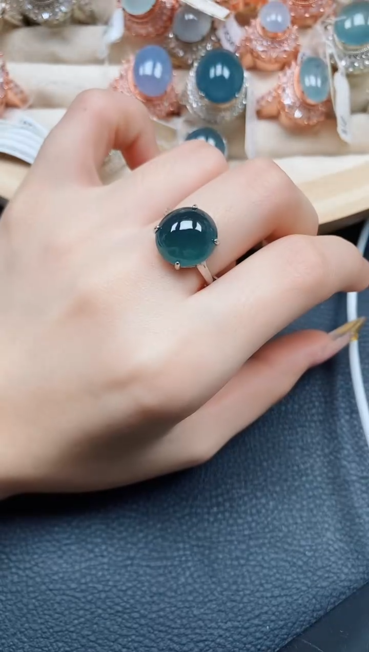 【闪购商品】翡翠戒指银S925镶嵌翡翠