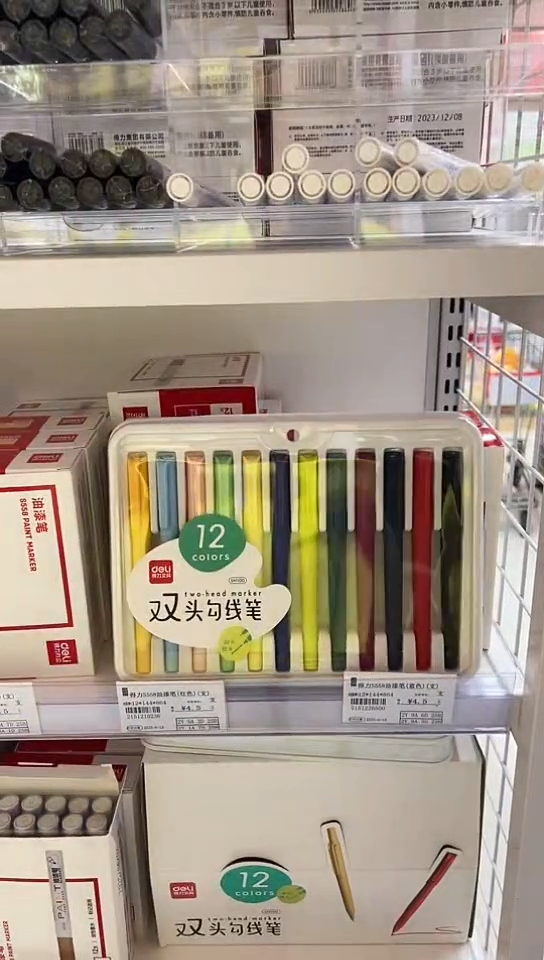 T得力SN100双头勾线笔12色(1小盒)23年日期