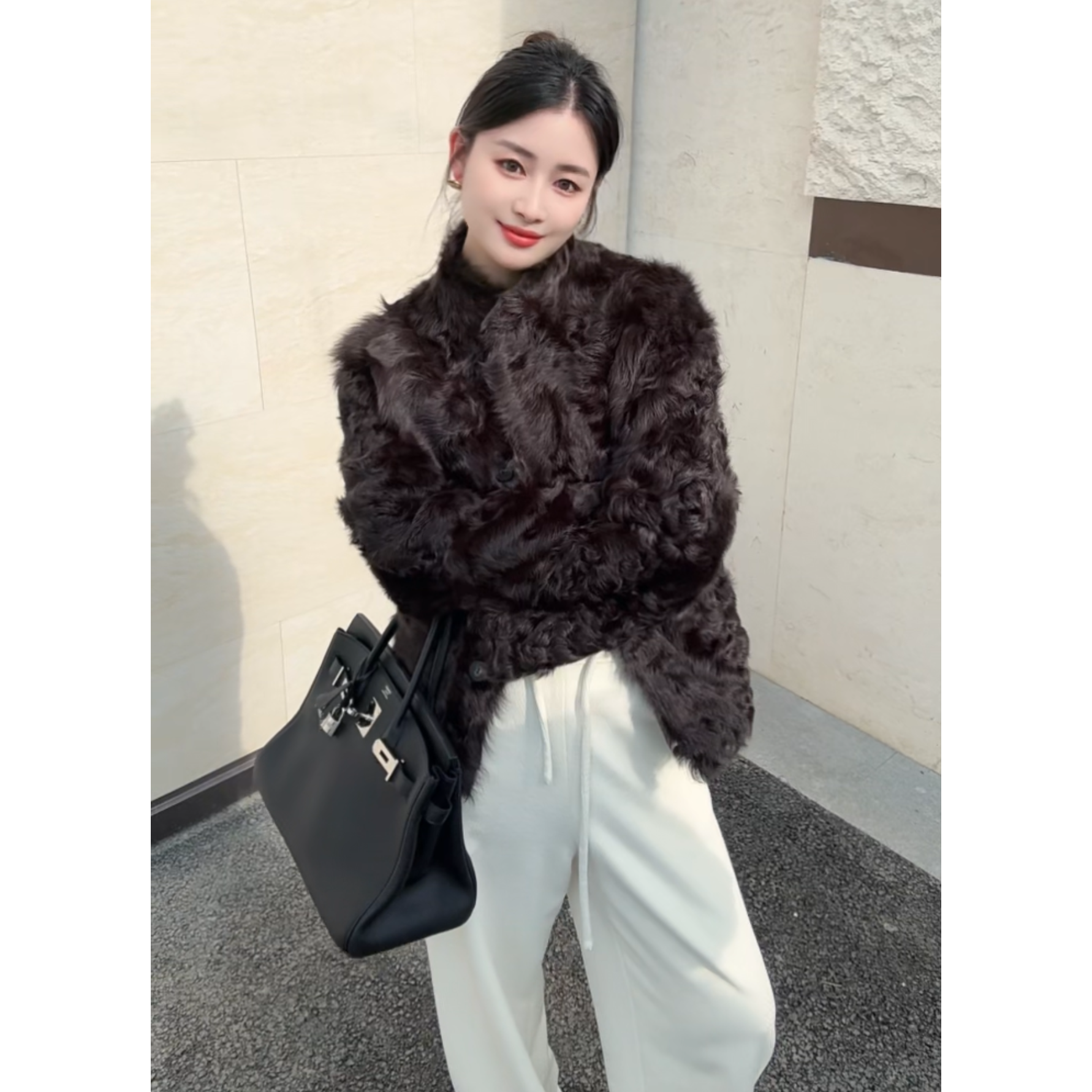 山.尔【流光】两面穿金糕湖羊皮毛一体