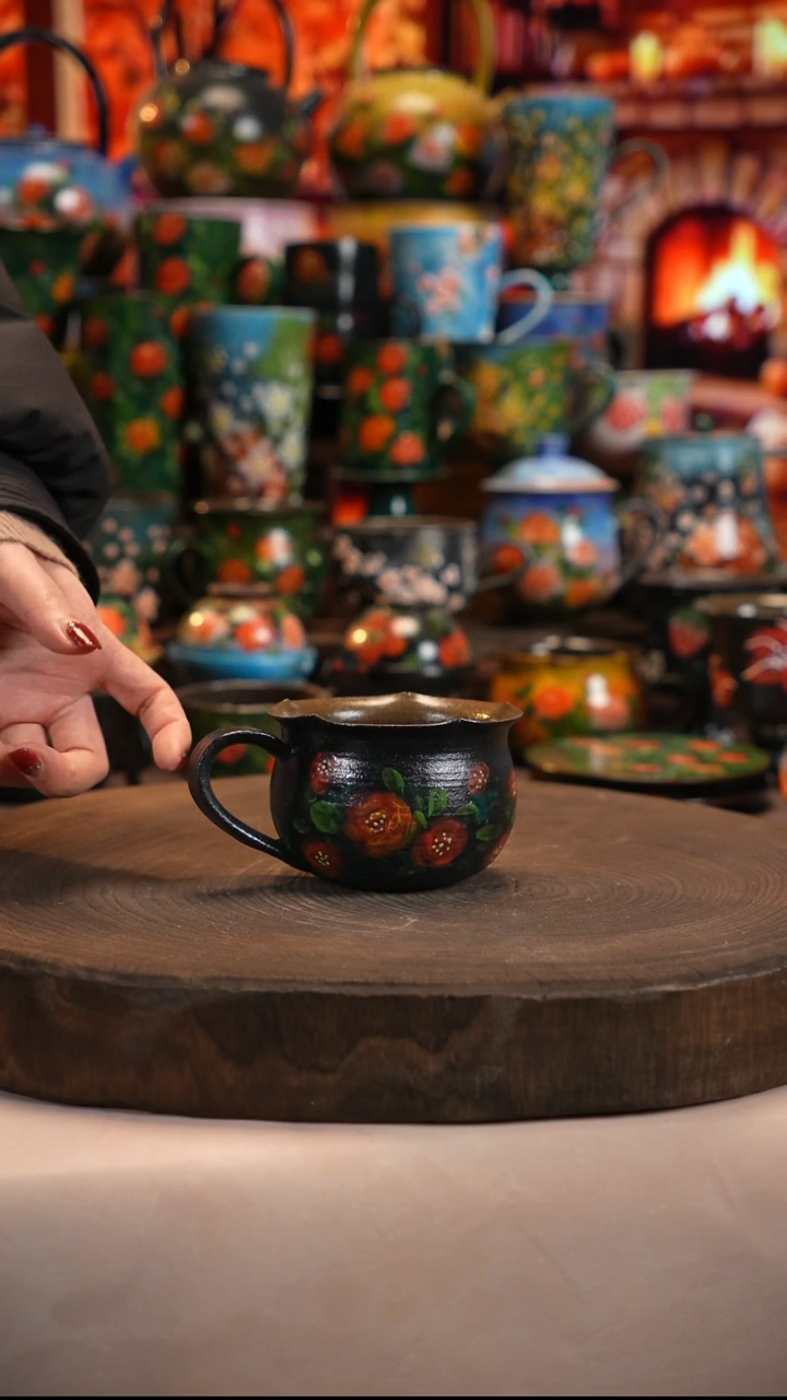 油画  釉下彩   杯子 