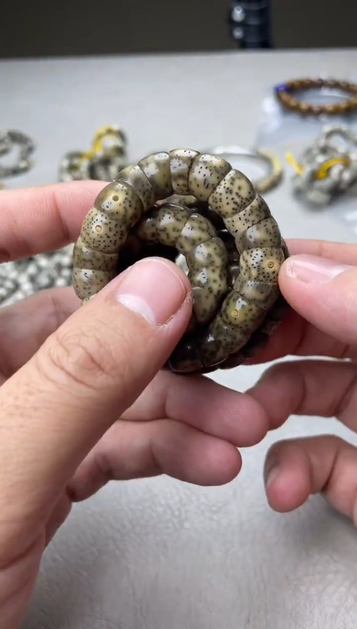 吊坠星月菩提石玉料卡11mm大肠单圈