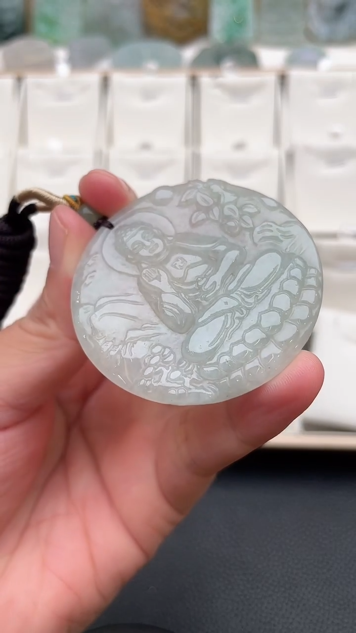 颈饰未镶嵌翡翠天然缅甸翡翠A货357