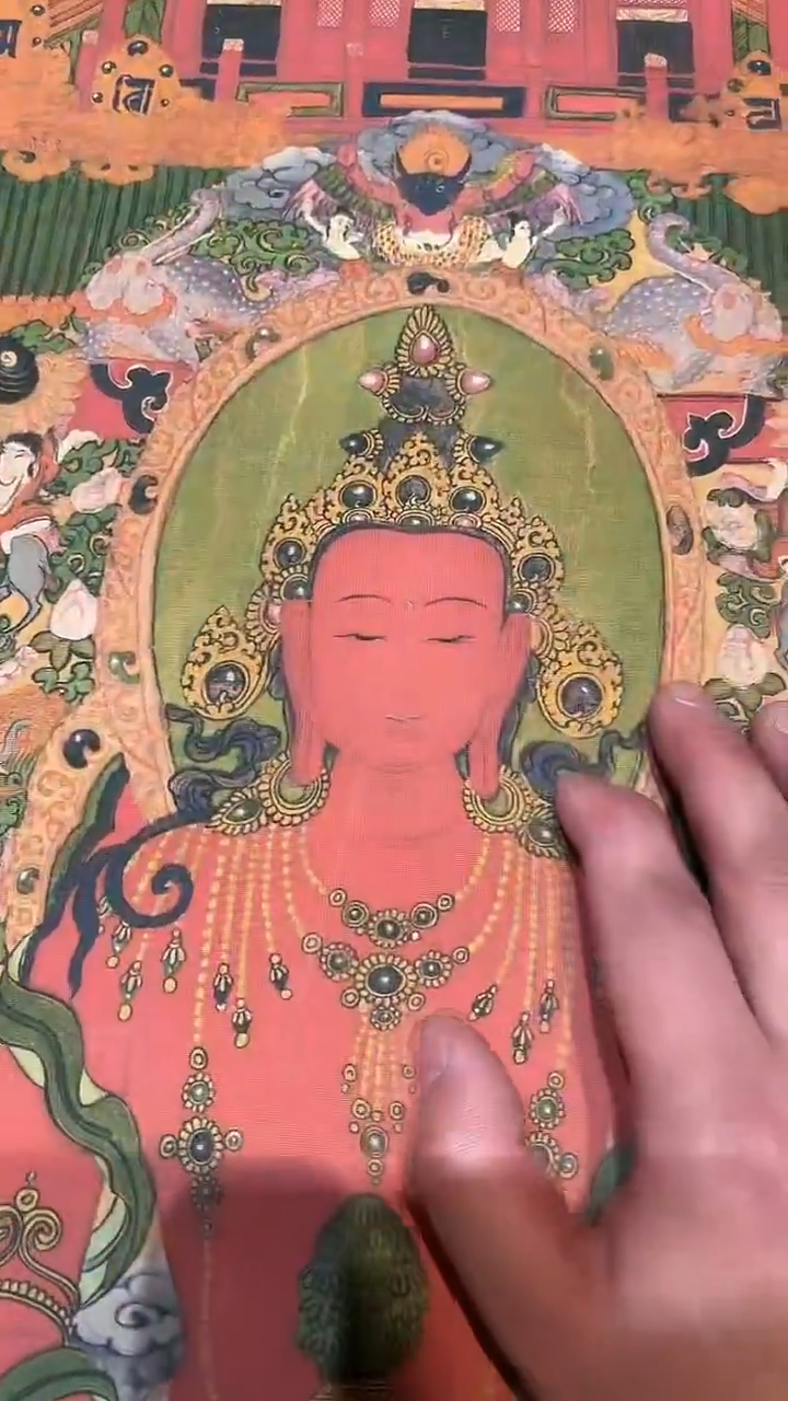 卷轴画【主播精品】高端卷轴画——唐卡AA78无量寿佛