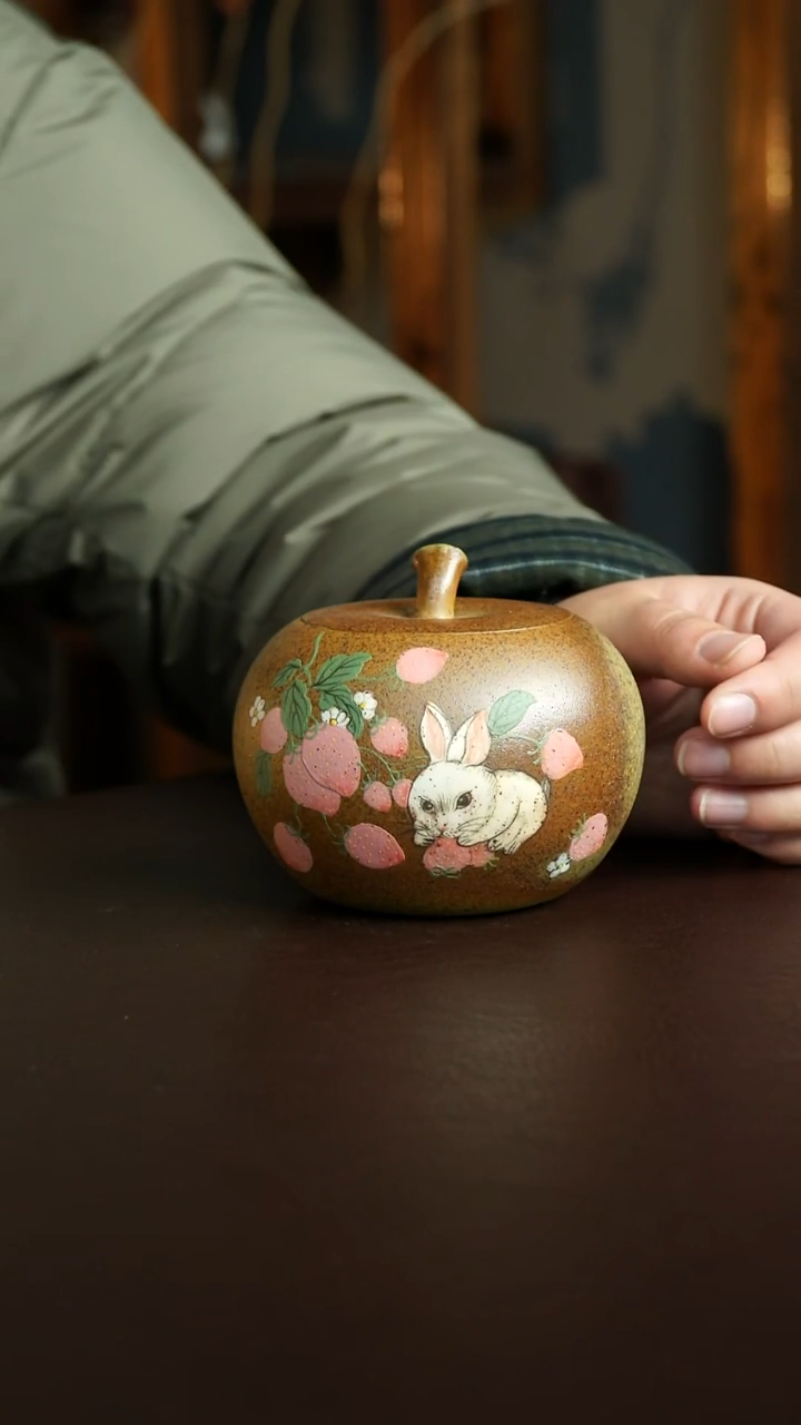 茶杯紫砂17号 新品特惠 苹果茶叶罐80克 宜兴紫砂原矿作品