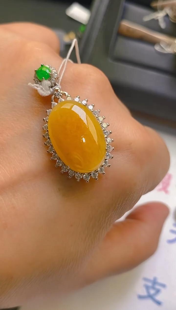 【闪购商品】翡翠耳饰银S925镶嵌天然A货翡翠1