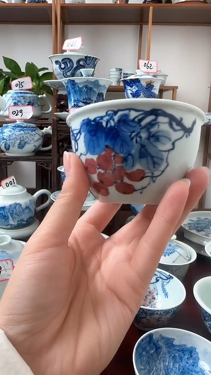【闪购商品】手工手绘景德镇盖碗缸杯