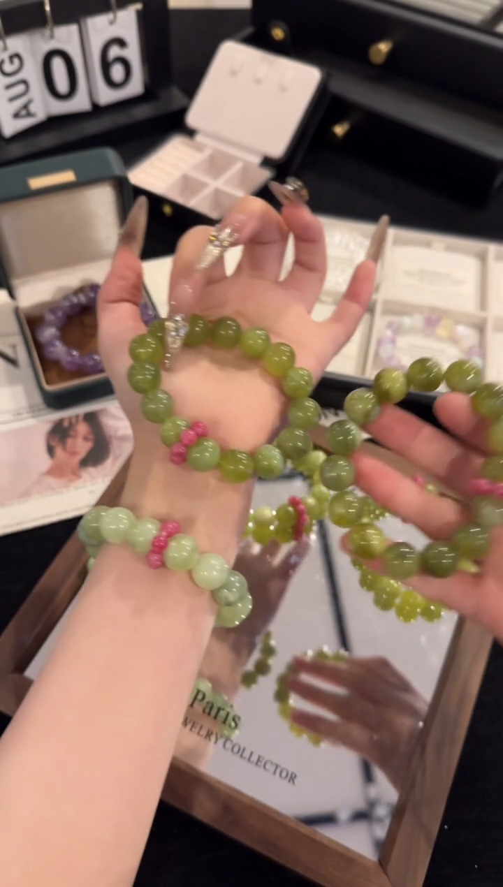 水晶手链合金青提芭乐x2295