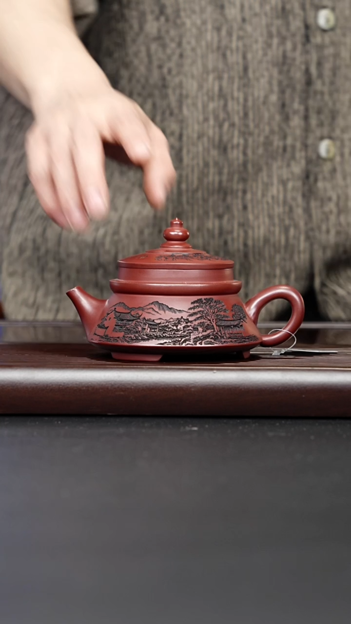 茶壶紫砂宜兴紫砂 亭台宝塔壶 顾林芳