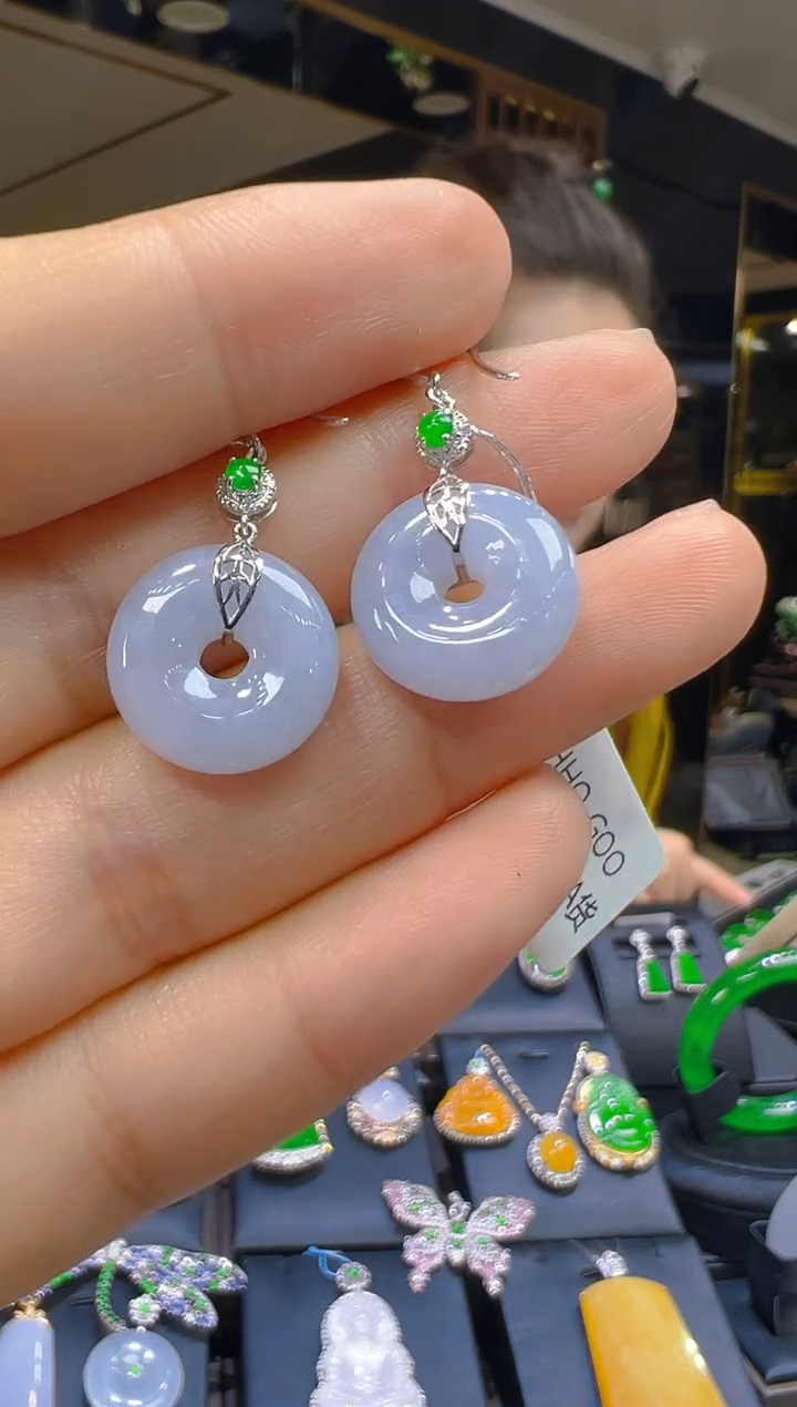 翡翠18K金镶嵌耳饰112（多样性发其一）