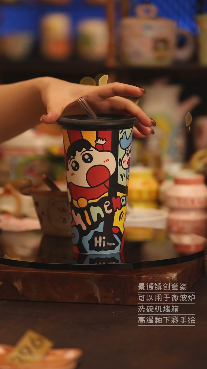 陶瓷景德镇可爱陶瓷釉下彩绘设计师款H
