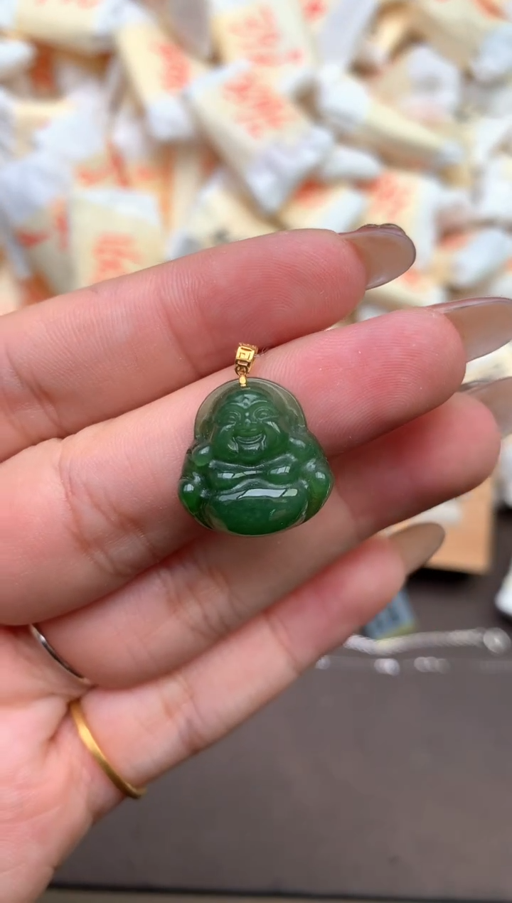 【闪购商品】和田玉18K金镶嵌挂件—