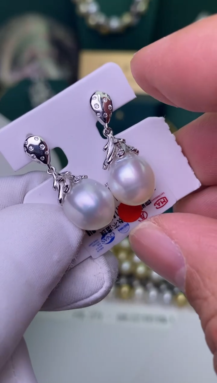 【闪购商品】海水珍珠耳饰银S925镶嵌10-11