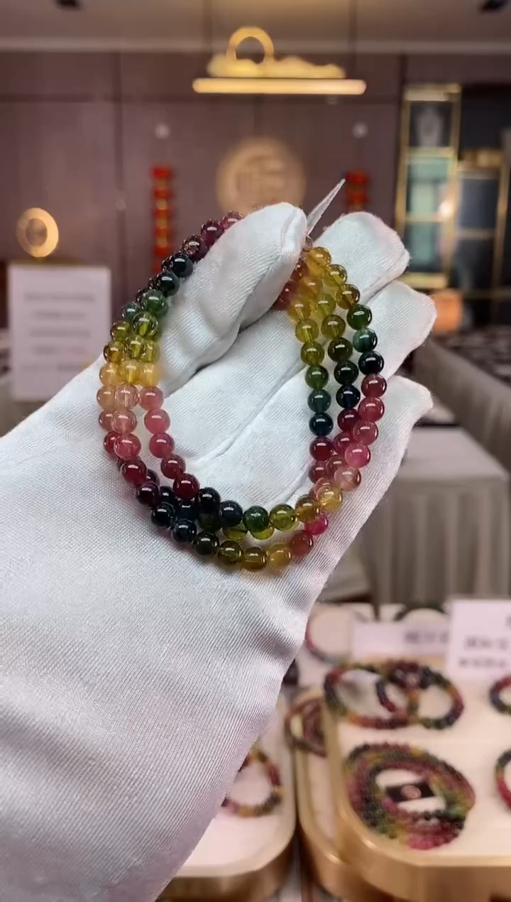 【闪购商品】碧玺三圈手串5mm+未镶嵌（多样性发一条）xion