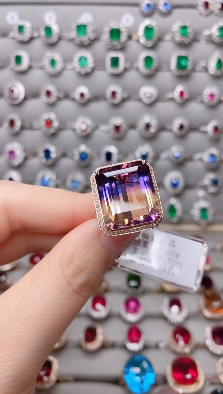 【闪购商品】紫晶18K金戒指18K金镶嵌.