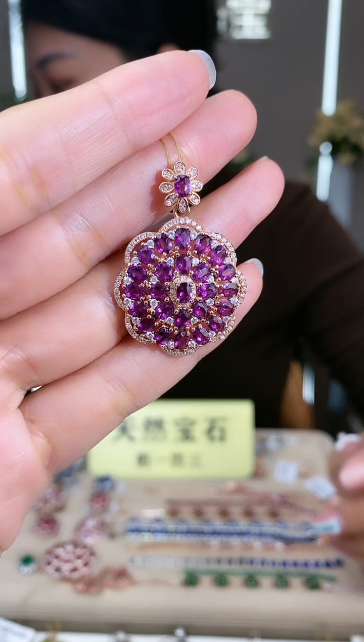 【闪购商品】石榴石颈饰银S925镶嵌颈饰