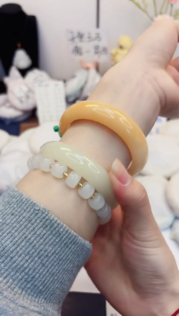 【闪购商品】石英质玉手镯未镶嵌330-财气镯-圈口58