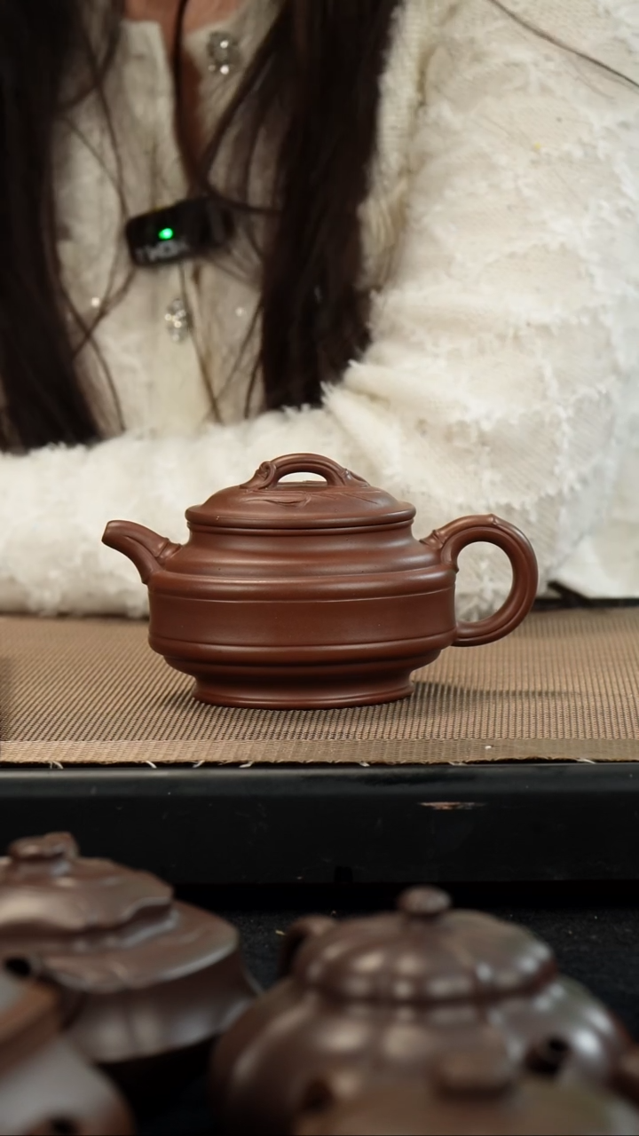 【闪购商品】紫砂茶壶底槽清双线竹鼓